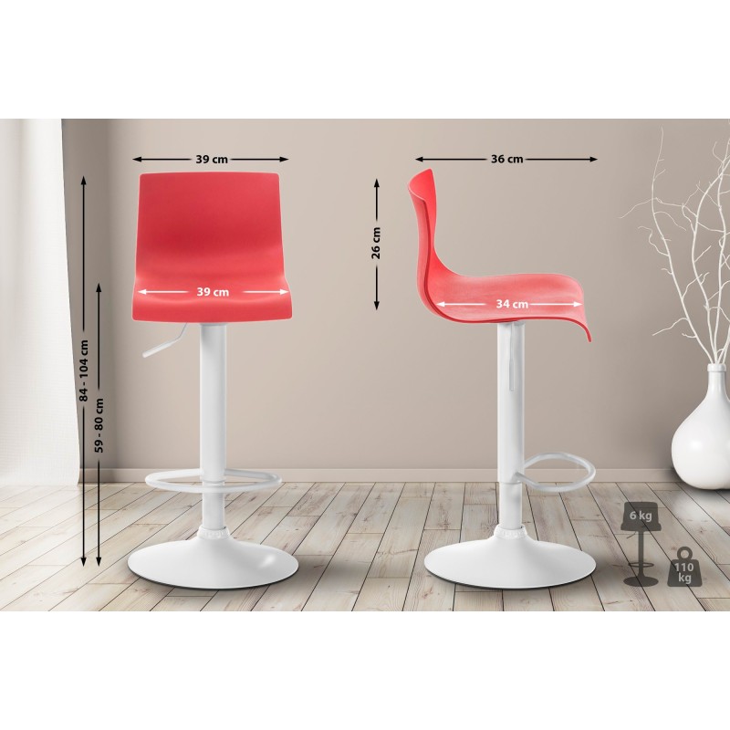 Taburete de bar rojo Hoover W
