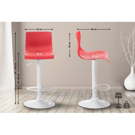 Taburete de bar rojo Hoover W