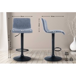 Taburete de bar de tela Hoover B azul