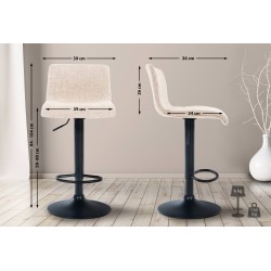 Taburete de bar Hoover Tela B Crema