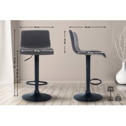 Taburete de bar Hoover Tela B Gris oscuro