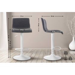 Taburete de bar de tela Hoover W gris oscuro