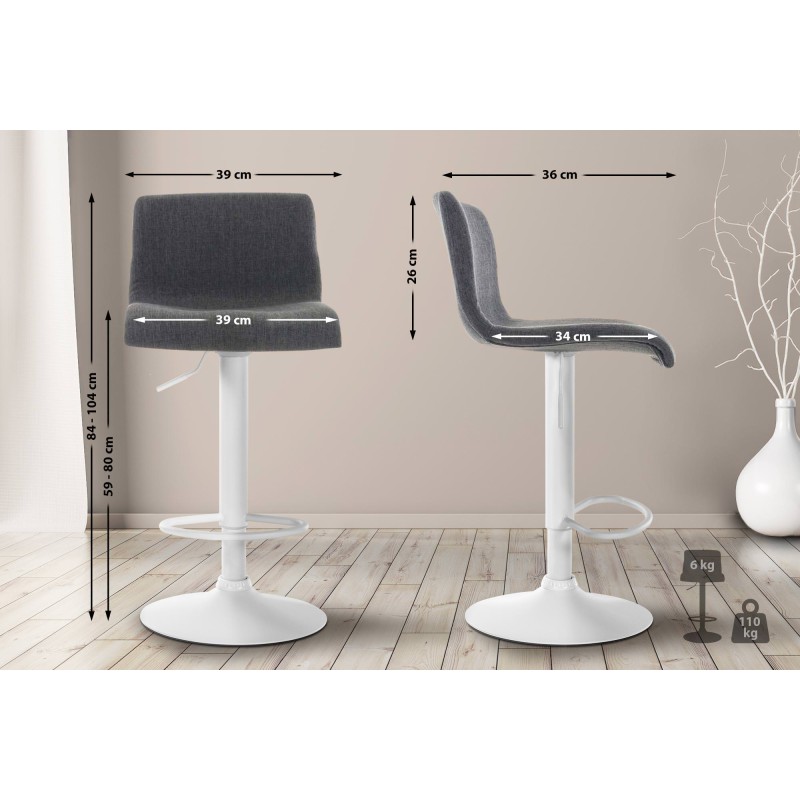 Taburete de bar de tela Hoover W gris oscuro