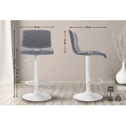 Taburete de bar de tela Hoover W gris claro