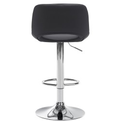 Juego de 2 taburetes de bar Camden, piel sintética, cromado-negro