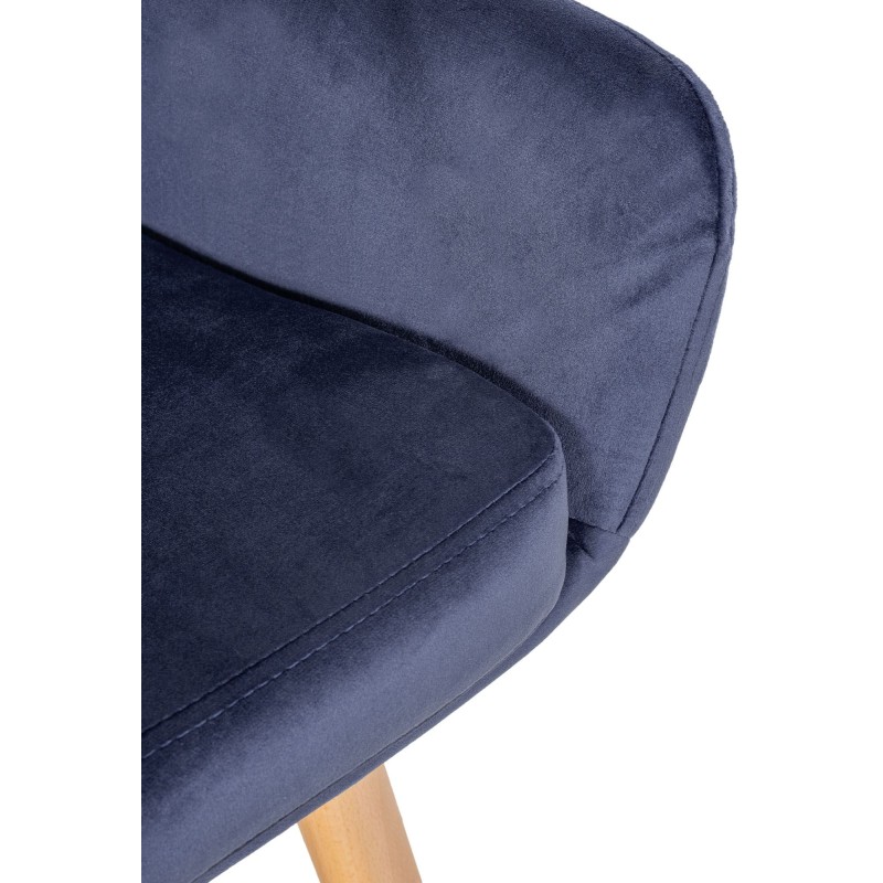 Juego de 2 taburetes de bar Grant de terciopelo azul oscuro