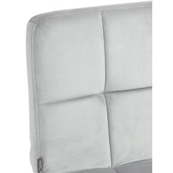 Juego de 2 taburetes de bar Peru en terciopelo gris cromado