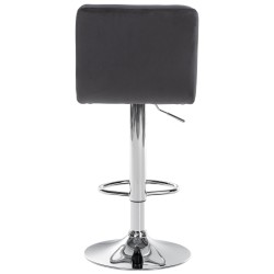 Juego de 2 taburetes de bar Perú en terciopelo cromado negro