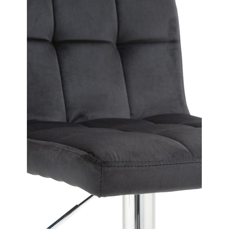 Juego de 2 taburetes de bar Perú en terciopelo cromado negro