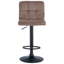 Juego de 2 taburetes de bar Perú en terciopelo negro y marrón