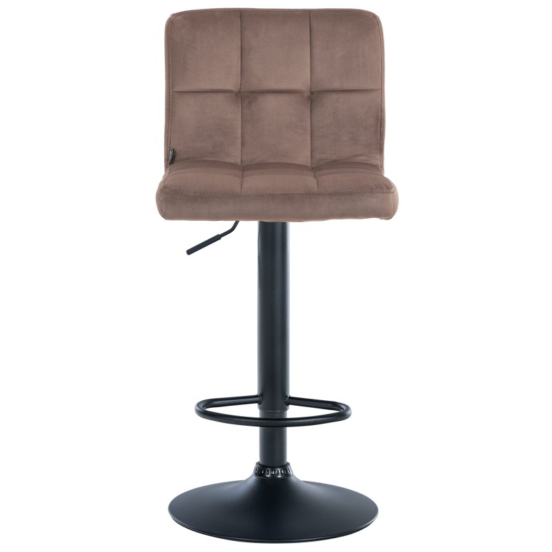 Juego de 2 taburetes de bar Perú en terciopelo negro y marrón