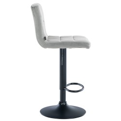 Juego de 2 taburetes de bar Perú en terciopelo negro y gris