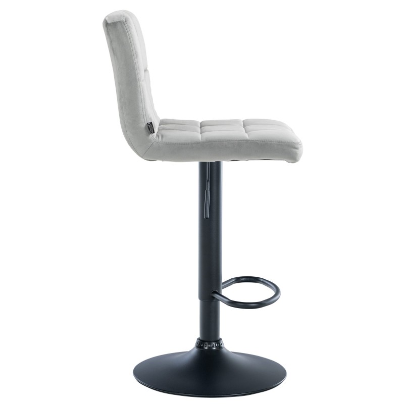 Juego de 2 taburetes de bar Perú en terciopelo negro y gris