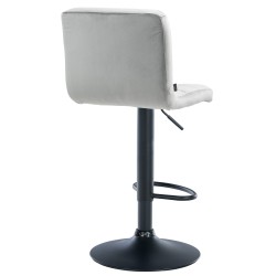 Juego de 2 taburetes de bar Perú en terciopelo negro y gris