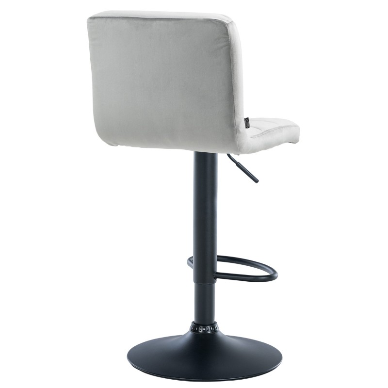 Juego de 2 taburetes de bar Perú en terciopelo negro y gris