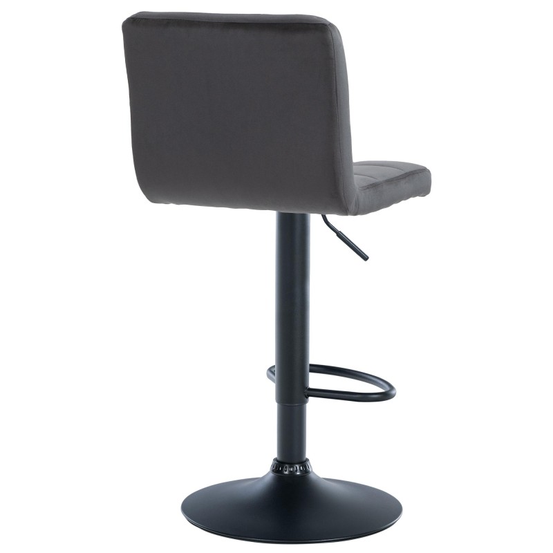 Juego de 2 taburetes de bar Perú en terciopelo negro