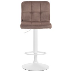 Juego de 2 taburetes de bar Perú en terciopelo blanco y marrón