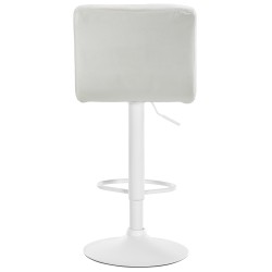 Juego de 2 taburetes de bar de terciopelo Perú en blanco y crema