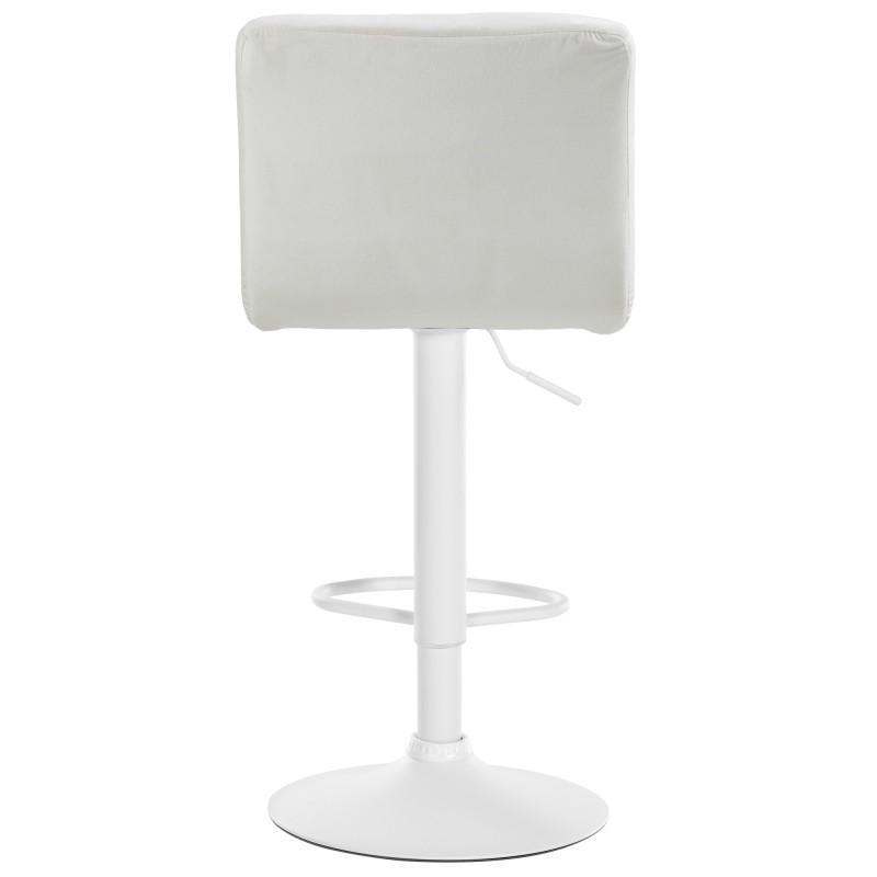 Juego de 2 taburetes de bar de terciopelo Perú en blanco y crema