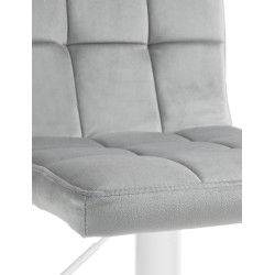 Juego de 2 taburetes de bar de terciopelo blanco y gris Perú