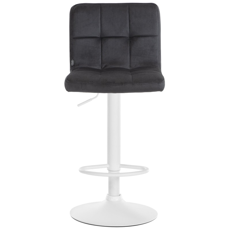 Juego de 2 taburetes de bar Perú en terciopelo blanco y negro