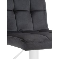 Juego de 2 taburetes de bar Perú en terciopelo blanco y negro