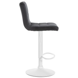 Juego de 2 taburetes de bar Perú en terciopelo blanco y negro