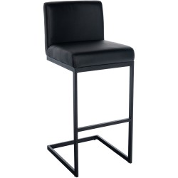 Taburete de bar Hopewell de piel sintética B negro