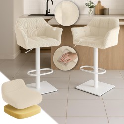 Taburete de bar Damaso W Cord Cream