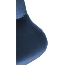 Juego de 2 taburetes de bar Solon en terciopelo blanco y azul