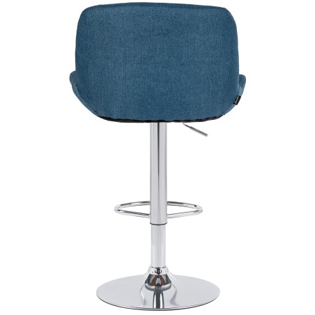 Juego de 2 taburetes de bar Solon cromados con tela azul