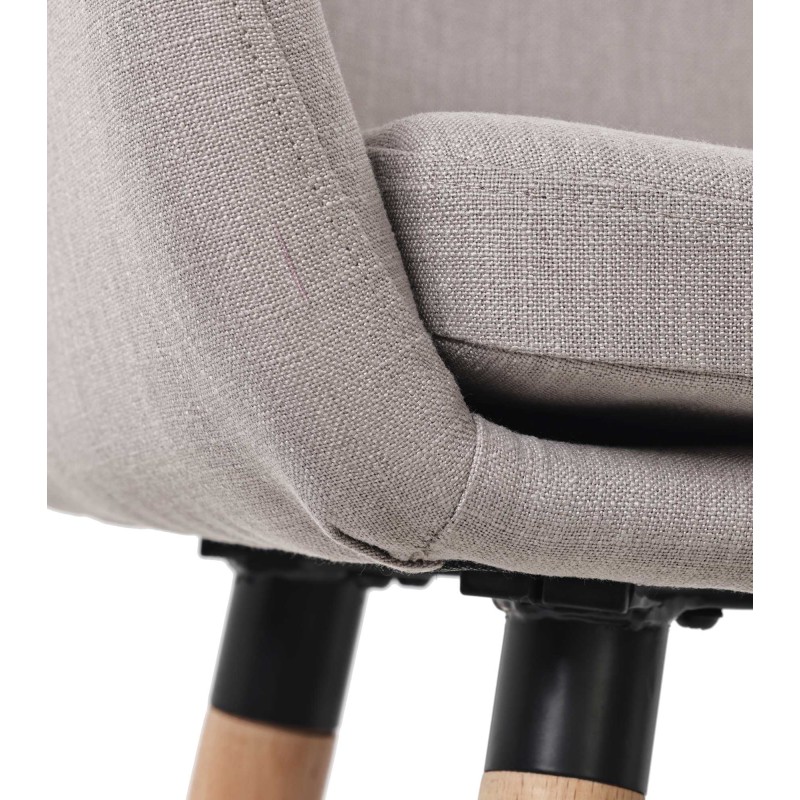 Juego de 2 taburetes de bar Grant en tela color topo