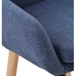 Juego de 2 taburetes de bar Grant en tela azul oscuro