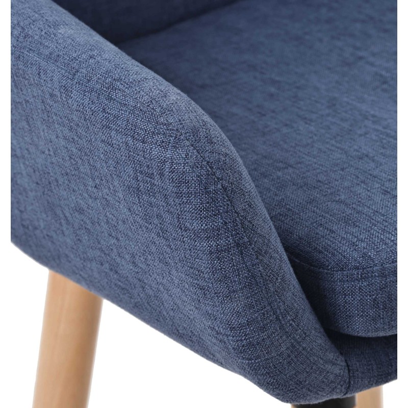 Juego de 2 taburetes de bar Grant en tela azul oscuro