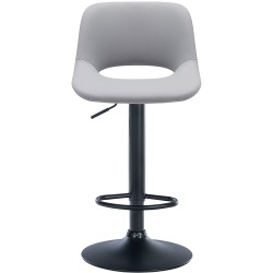 Juego de 2 taburetes de bar Camden, piel sintética, negro y gris