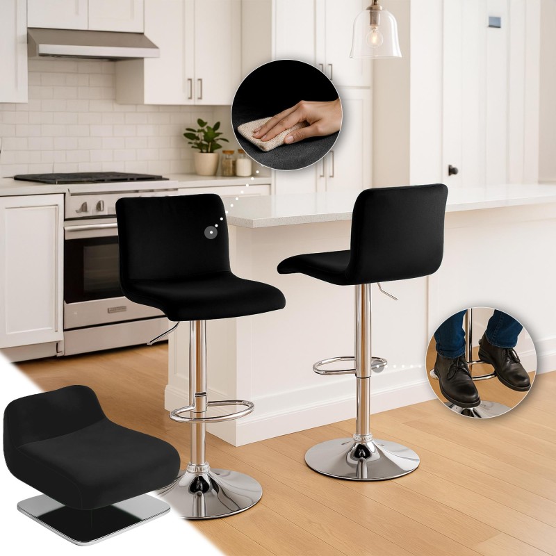 Taburete de bar Hoover Velvet C negro