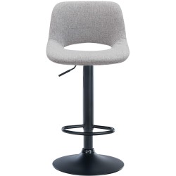 Juego de 2 taburetes de bar Camden en tela negra y gris claro