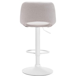 Juego de 2 taburetes de bar Camden en tela blanca y crema