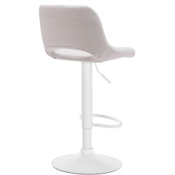 Juego de 2 taburetes de bar Camden en tela blanca y crema