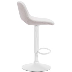 Juego de 2 taburetes de bar Camden en tela blanca y crema