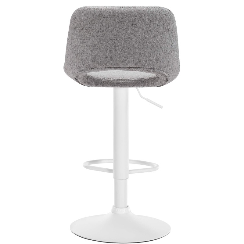 Juego de 2 taburetes de bar Camden en tela blanca y gris claro