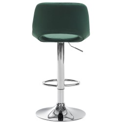 Juego de 2 taburetes de bar Camden de terciopelo, cromo y verde
