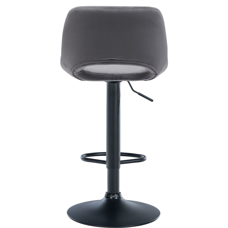 Juego de 2 taburetes de bar Camden de terciopelo en negro y gris oscuro