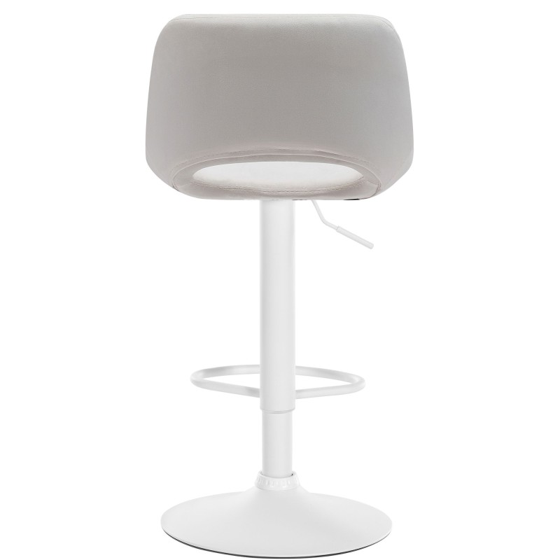 Juego de 2 taburetes de bar Camden de terciopelo en blanco y crema