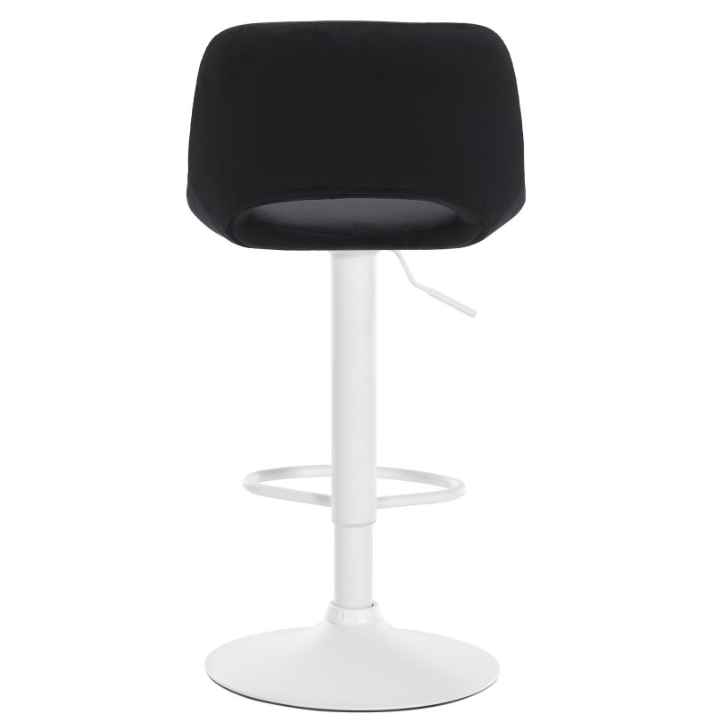 Juego de 2 taburetes de bar Camden de terciopelo en blanco y negro