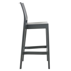Juego de 4 taburetes de bar Maya gris oscuro