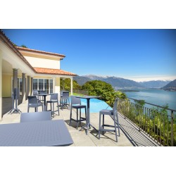 Juego de 4 taburetes de bar Maya gris oscuro