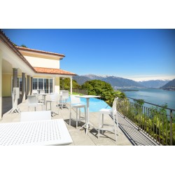 Juego de 4 taburetes de bar Maya blancos