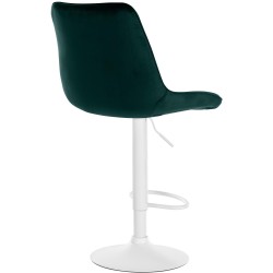 Taburete de bar Toni en terciopelo blanco y verde Taburete de bar Toni en terciopelo blanco y verde