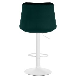 Taburete de bar Toni en terciopelo blanco y verde Taburete de bar Toni en terciopelo blanco y verde